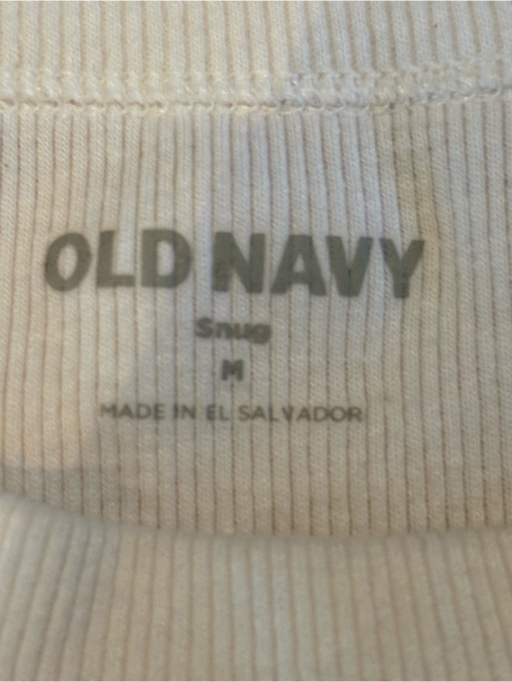 Old Navy Cream Ribbed Crew Tee